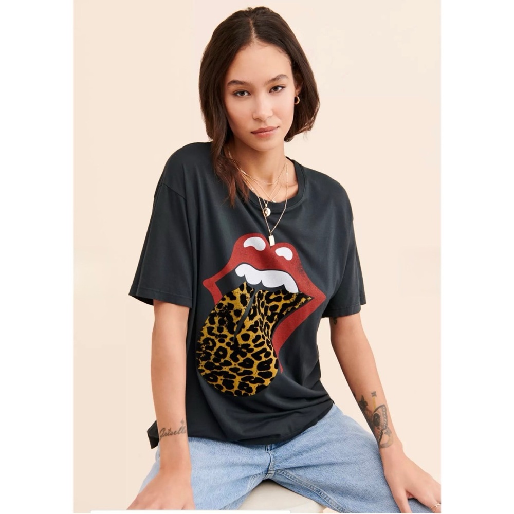 Daydreamer for Free People Stones Flocked Leopard Tongue Tee